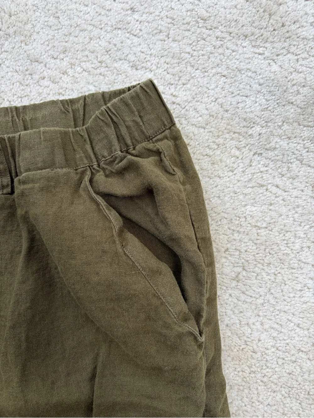 Quince Women’s Size XL Extra Large Martini Olive Green European Linen Pants